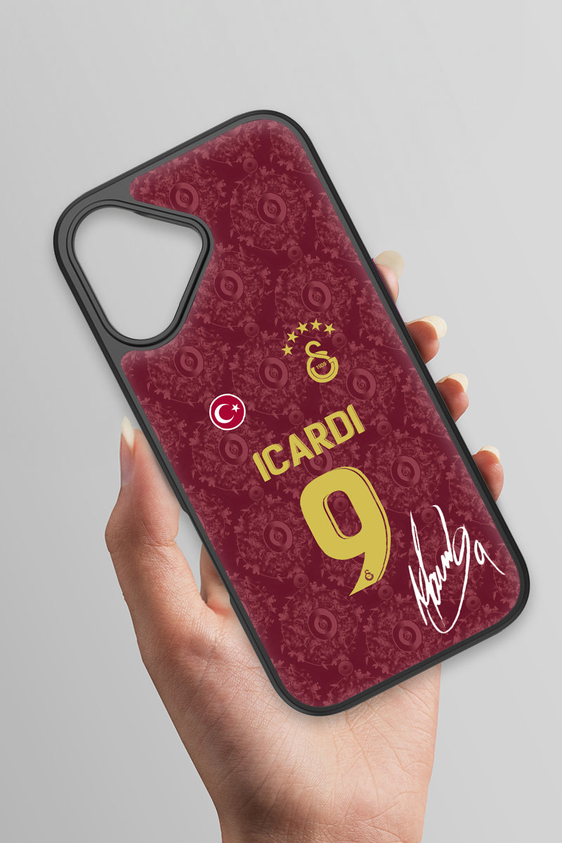 Galatasaray Mauro Icardi 3. Forma İmzalı Cam Telefon Kılıfı