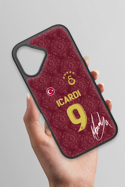 Galatasaray Mauro Icardi 3. Forma İmzalı Cam Telefon Kılıfı