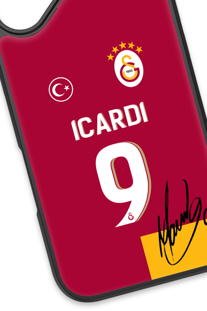 Galatasaray Mauro Icardi Parçalı Forma İmzalı Cam Telefon Kılıfı