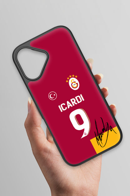 Galatasaray Mauro Icardi Parçalı Forma İmzalı Cam Telefon Kılıfı