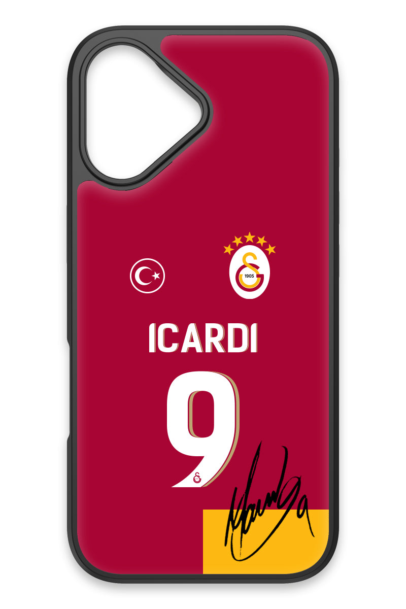 Galatasaray Mauro Icardi Parçalı Forma İmzalı Cam Telefon Kılıfı