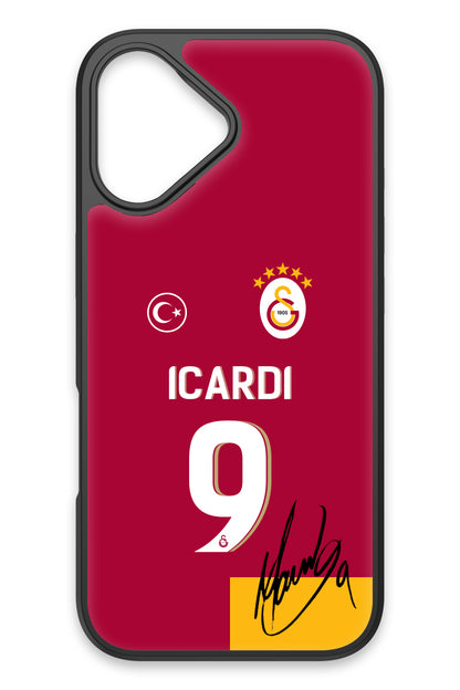 Galatasaray Mauro Icardi Parçalı Forma İmzalı Cam Telefon Kılıfı